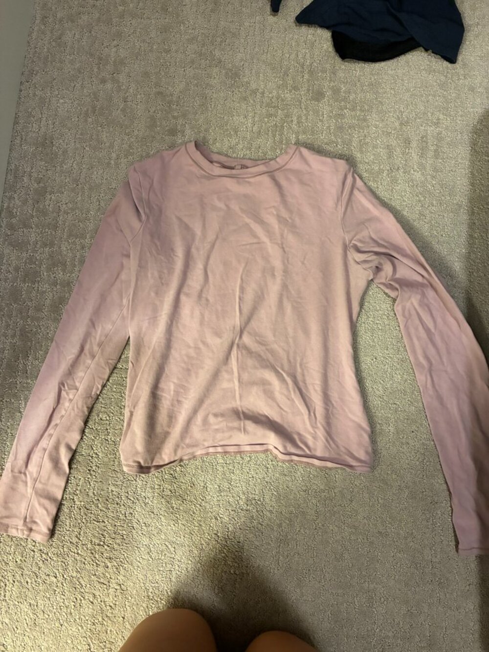SKIMS Cotton Jersey Dusty Pink Long-Sleeve Top — Size L